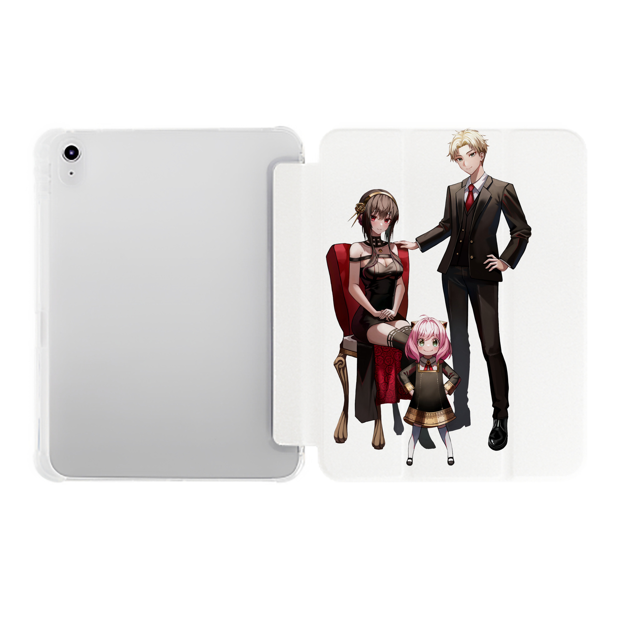 （画像用） SPY×FAMILY间谍家家酒 IPad ケース ペン収納付き 三つ折りスタンド PUレザー×シリコン 対応機種9.5/10.5/10.9インチ